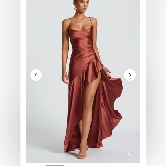 Aurora Noir, Soraya Maxi Slit Dress, size small, color rust, NWT - Picture 2 of 4